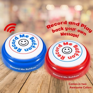 Record Me Button Racy Red Unique Cheerful Design Recordable with Built-in MIC, Play Back Your Own Custom Message Any Time image 8