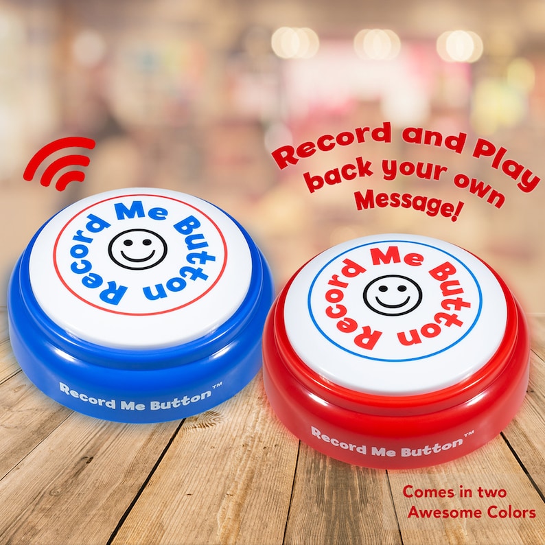 Record Me Button Racy Red Unique Cheerful Design Recordable with Built-in MIC, Play Back Your Own Custom Message Any Time image 8