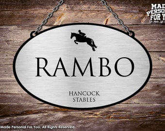 Hanging Horse Stall Name Plate. Perfect For Horse Shows. Oval Design
