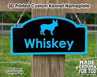 3D Printed Custom Kennel/Crate Nameplate for Dogs and other Small Animals. Executive Hanging Design