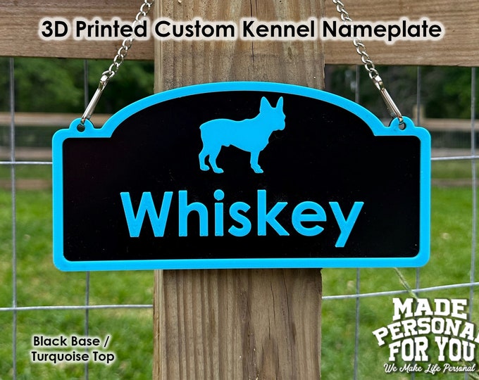 Featured listing image: 3D Printed Custom Kennel/Crate Nameplate for Dogs and other Small Animals. Executive Hanging Design