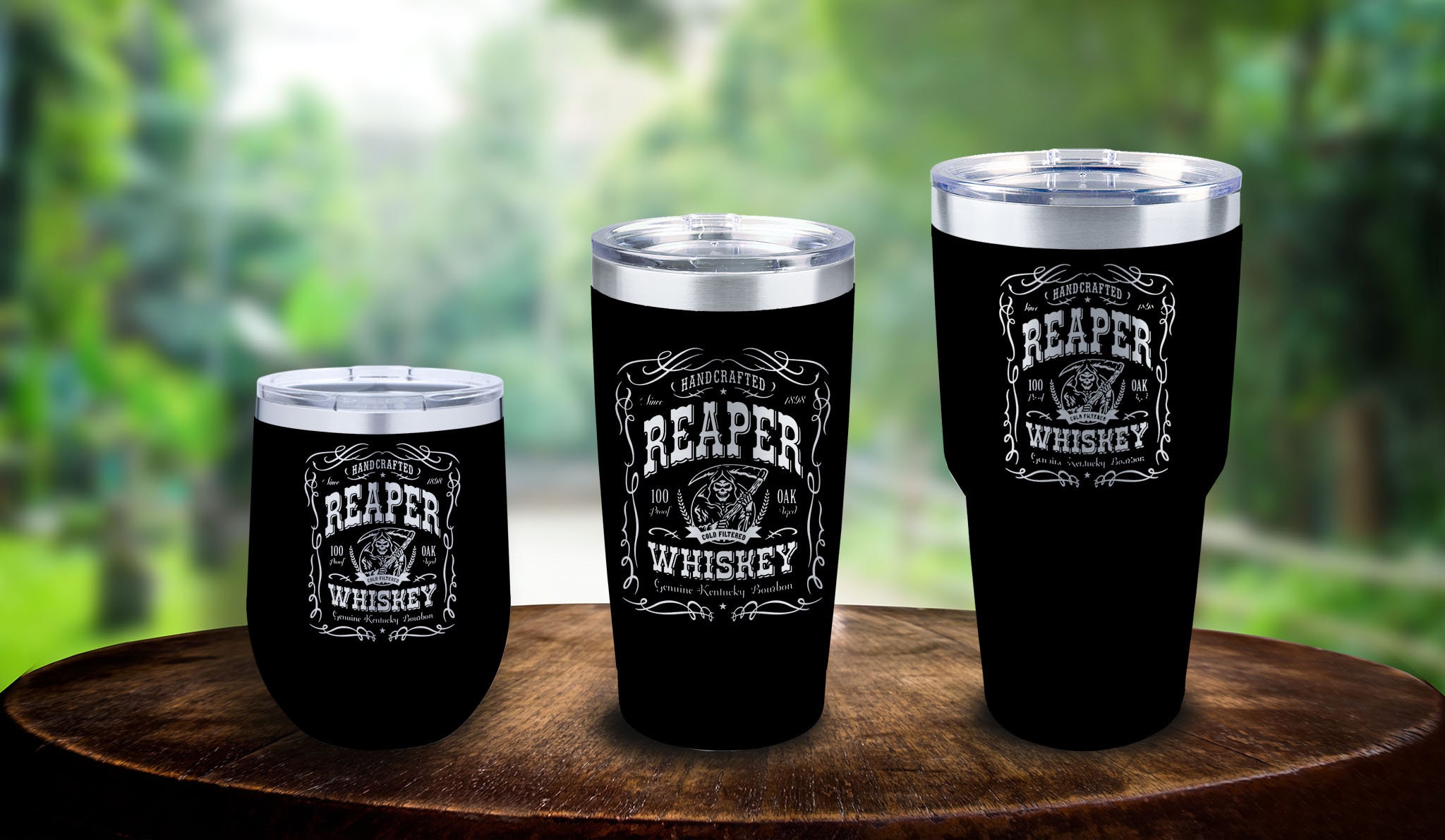 Reaper Whiskey Stainless Steel Tumblers in 12/20/30oz sizes. 8 different  colors to Choose From. Yeti Style.