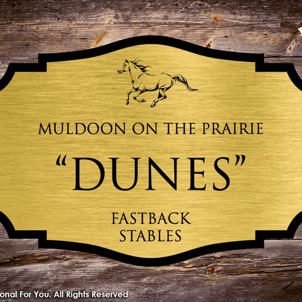 Horse Stall Name Plate. Laser Engraved Personalization. Ranch Design