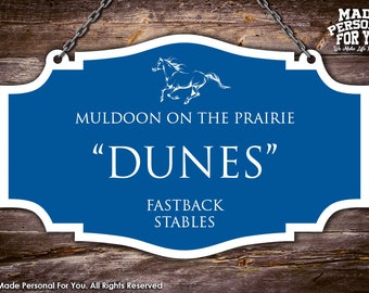 Hanging Horse Stall Name Plate. Perfect For Horse Shows. Ranch Design