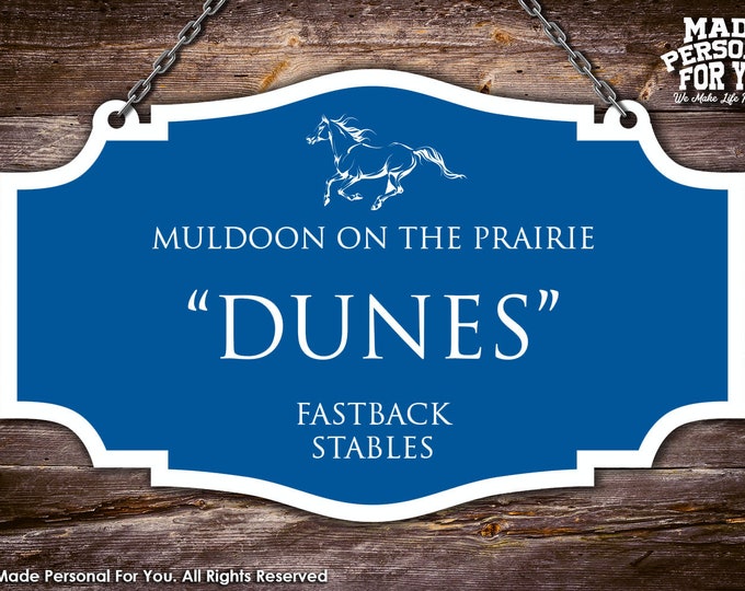 Featured listing image: Hanging Horse Stall Name Plate. Perfect For Horse Shows. Ranch Design