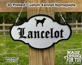 3D Printed Custom Kennel/Crate Nameplate for Dogs and other Small Animals. Vintage Hanging Design