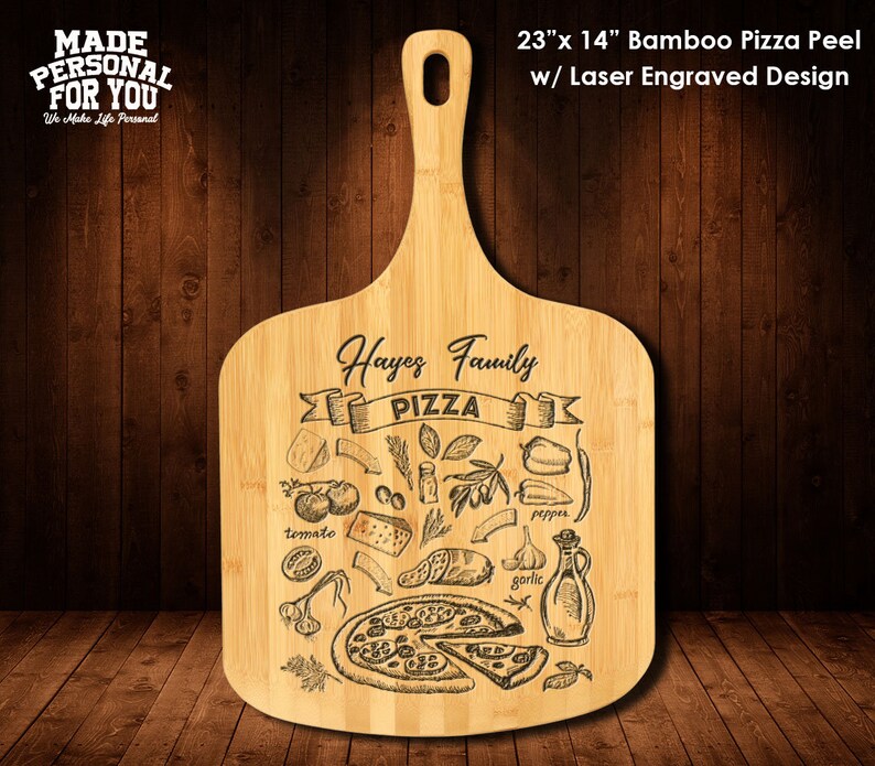 Personalized Pizza Peel. 23x 14 Bamboo Laser Etsy