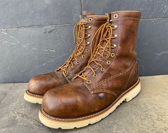 Thorogood American Heritage Brown Work Boots 8" Steel Toe 12 D 804-4379