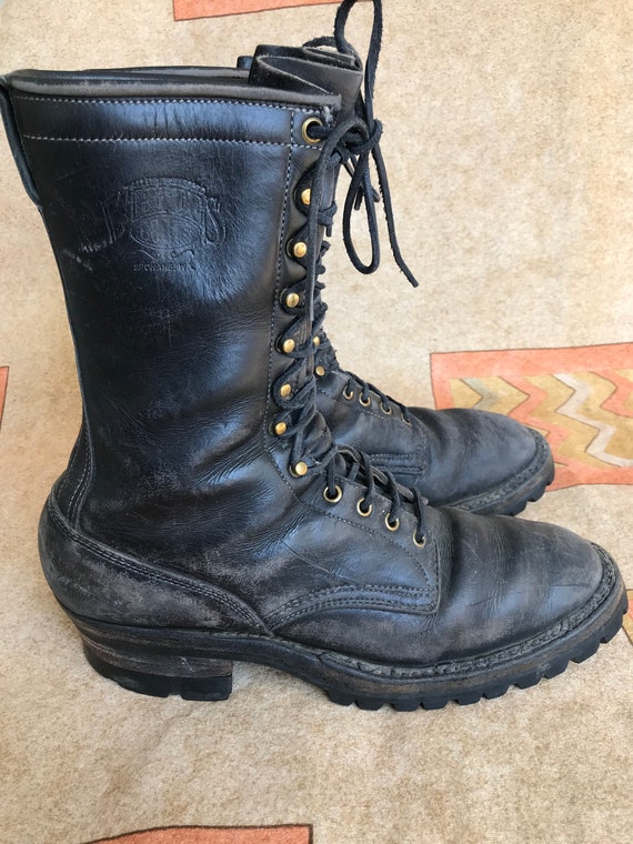 Men's Whites Boots Black Leather Logger Work Size