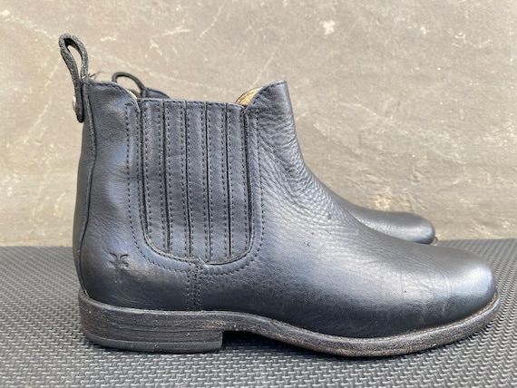 Frye Melissa Philip Women s Shoes Black Leather Pullon Chelsea Ankle Bootie 6.5 Etsy Australia
