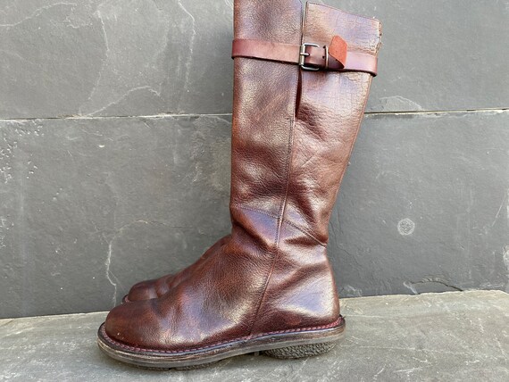 Trippen Warrior Crusader Brown Boots Comfort Boho Leather Tall Sz 