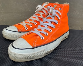 Vintage Orange Converse All Star Chuck Taylor Made USA High Top Sneakers 7.5