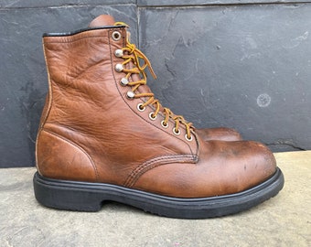 RED WING 2233 SuperSole Botas de trabajo con cordones y punta de seguridad de 8 pulgadas 10.5 Acero marrón