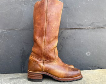 Frye CAMPUS Tall Boot dames US 7 M bruin lederen pull-on gemaakt in de VS