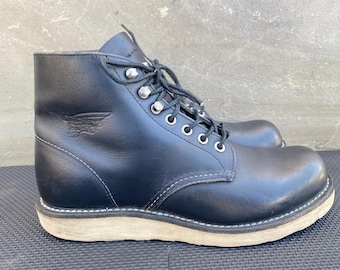 Red Wing 8165 Black Round Toe Goodyear Welt Leather Boots