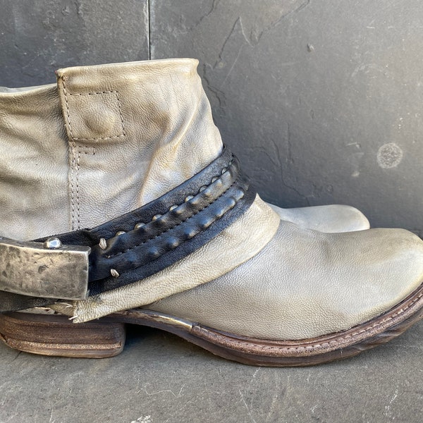 A.S.98 - Airstep  Boots Comfort Leather Gray Buckle Sz: EUR 41 | US 9.5-10