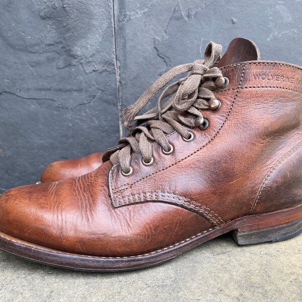 Wolverine 1000 Mile Men Plain-Toe Original Boot - Brown Horween 7 D