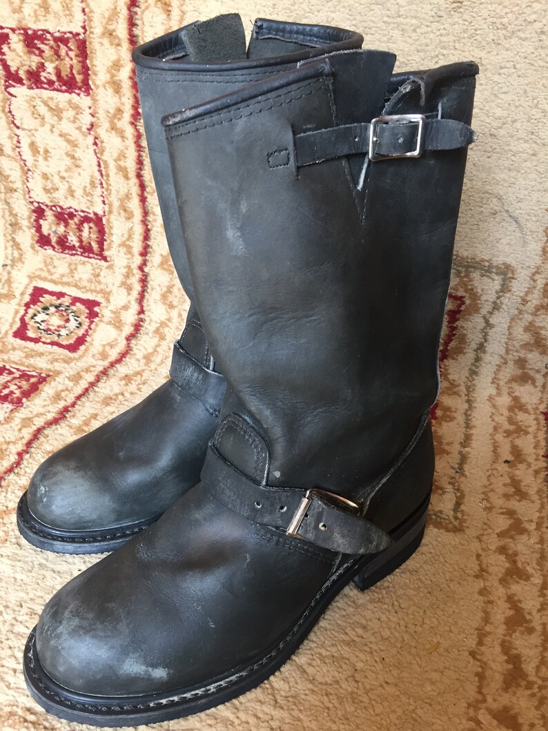 WOMEN/'S Carolina Engineer oil resistant Black Leather Motorcycle Boot Sz 8.5