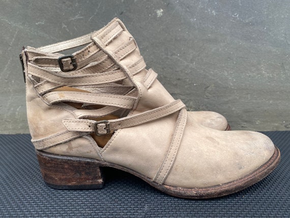 Freebird By Steven Stair Brown Leather Strappy Booties Women s Size 10 M
