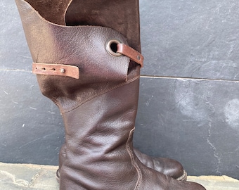 Trippen Warrior Crusader Brown Boots Comfort Boho Leather Tall Sz 