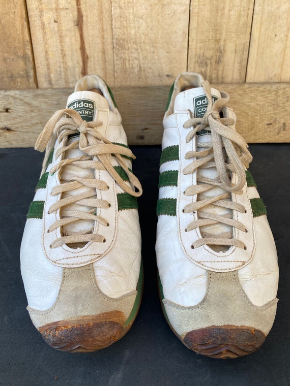 cobertura de ahora en adelante Rango Rare VTG 70s Adidas Country France White & Green Leather - Etsy