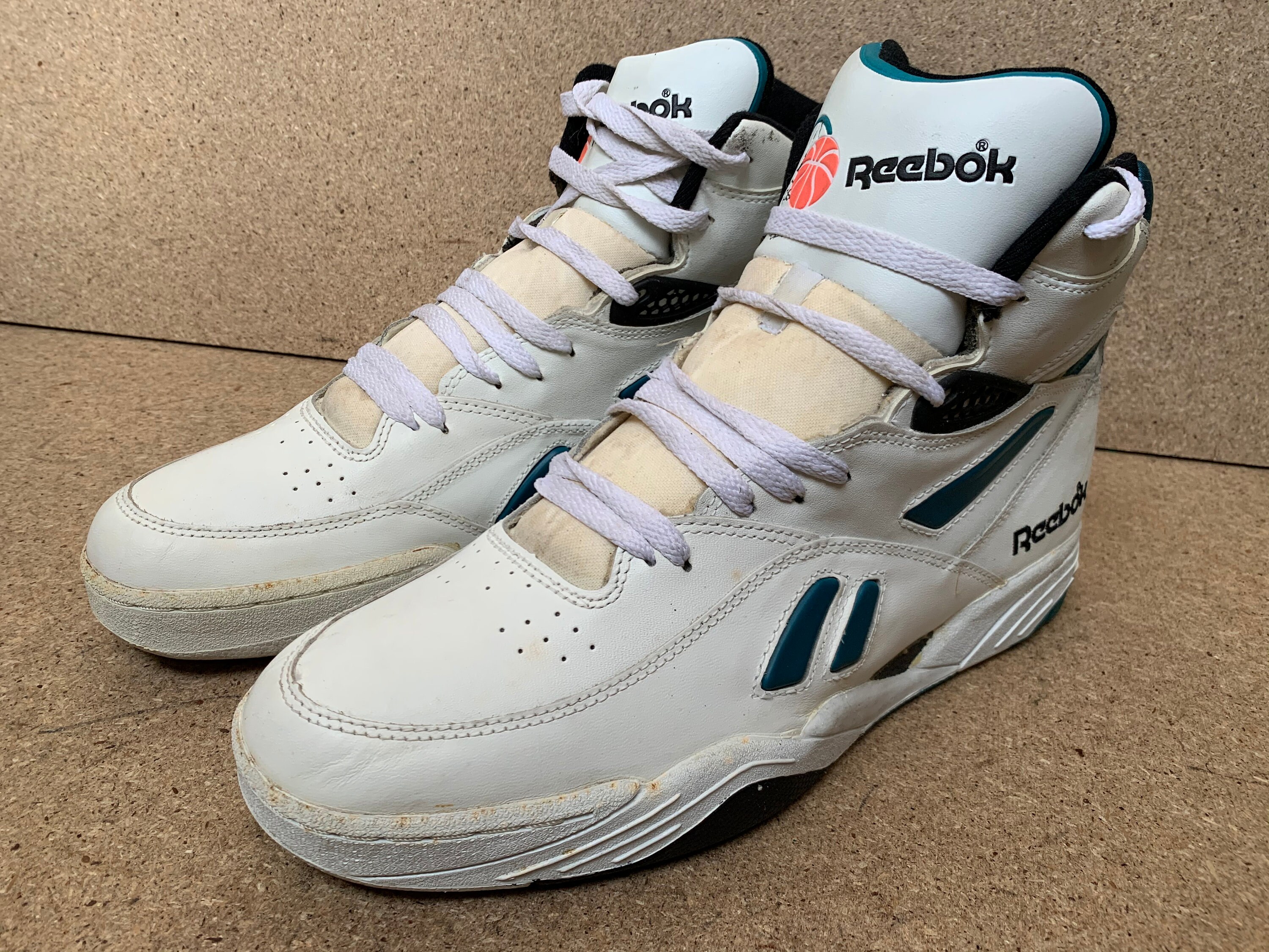 Rare Vintage Reebok Basketball White Shoes Hexalite Hi Top Sz Etsy