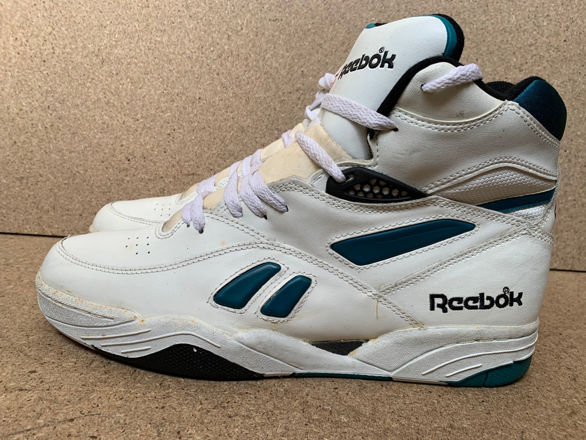 Rare Vintage Reebok Basketball White Shoes Hexalite Hi Top Sz Etsy