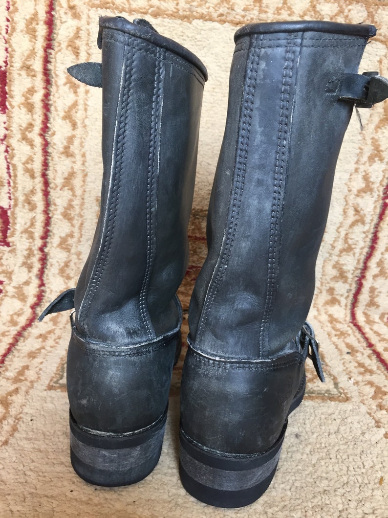 WOMEN/'S Carolina Engineer oil resistant Black Leather Motorcycle Boot Sz 8.5