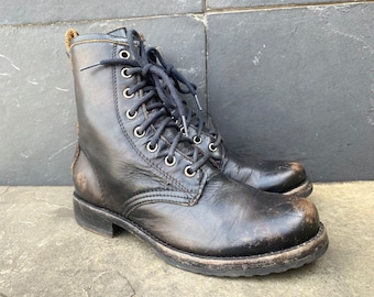 FRYE Stivali da combattimento vintage Veronica in pelle invecchiata allacciati neri da donna 6 B Etsy Italia
