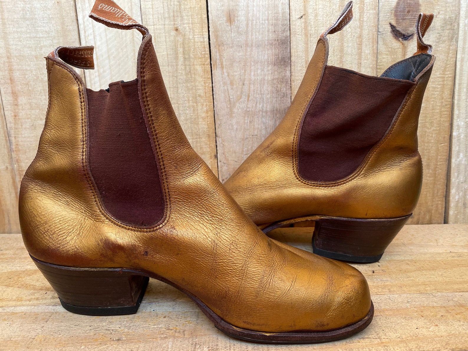 Mens Vtg Rm Williams Boots Chelsea Gold Cuban Heel Sz Ausuk 9 Etsy Uk