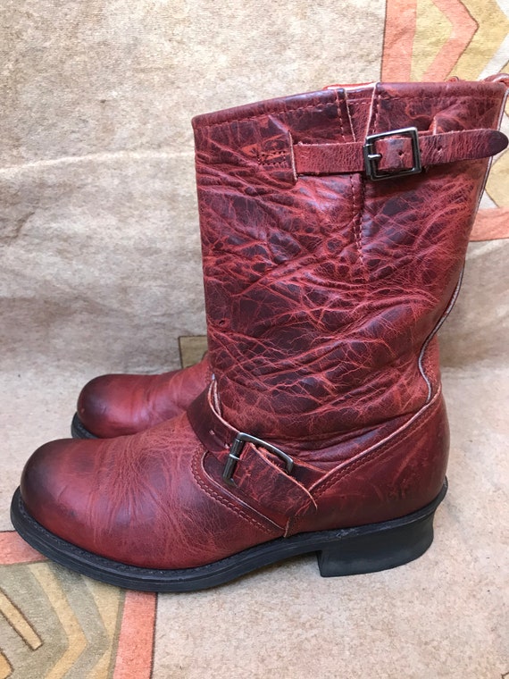 Frye Womens Engineer Motorcycle Leather Work Boots