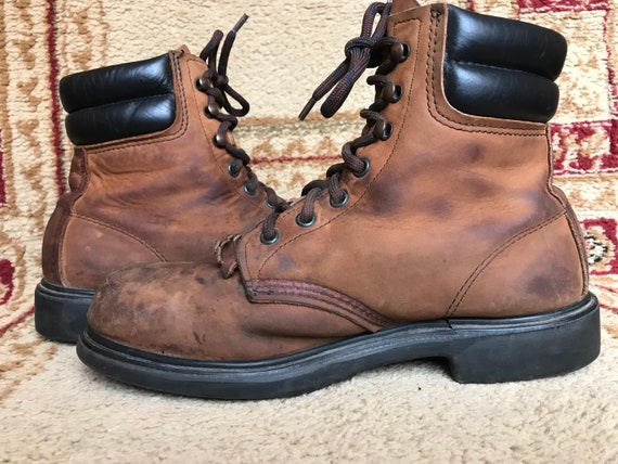 Red Wing Herren braun Leder SuperSole schnüren Stahl Toe | Etsy Red Wing Herren braun Leder SuperSole schnüren Arbeit