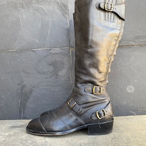 Belstaff Trailmaster hoge bruine leren laarzen Rider Italy Biker - EU 37 | VS 7