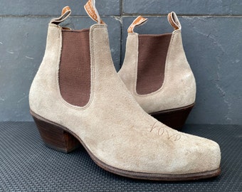 Vintage Rm Williams Vintage Comfort Santa Fe Cuban Suede Boots Sz:- AU/UK 9 G | US 10