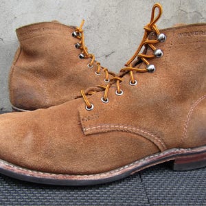 Wolverine 1000 Mile enkellaarsjes bruin leer heren suède veters - US 8,5 D