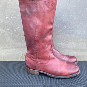 Fiorentini + Baker rode laarzen Tall Leather US Women's Combat EU 37,5 | VS 7,5