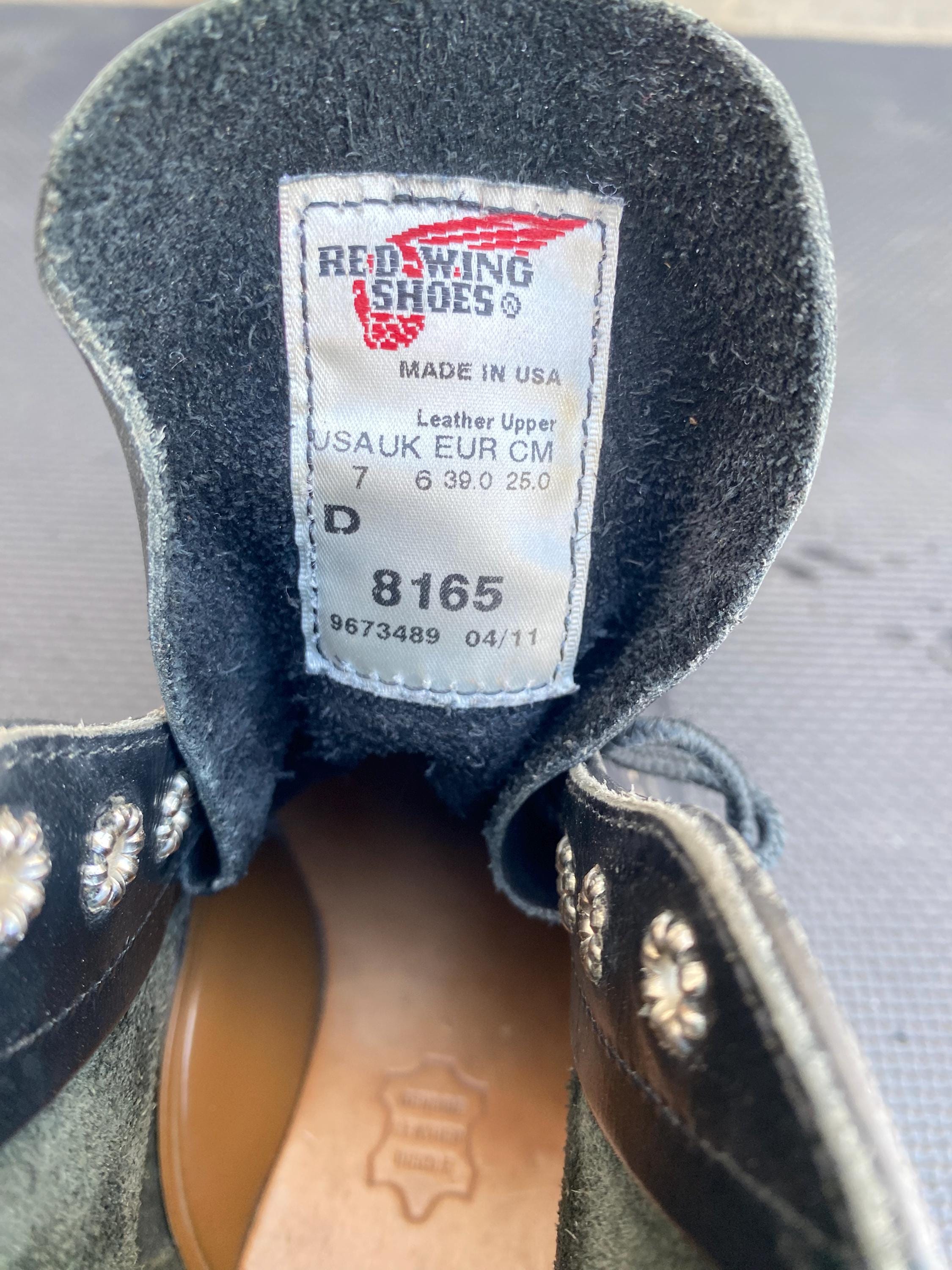 Red Wing 8165 Black Round Toe Goodyear Welt Leather Boots Red Wing 8165 Black Round Toe Goodyear Welt Leather Boots