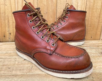 Red Wing Heritage 8130 Black Leather Moc Toe Work Boots US 7 Red Wing Heritage 8130 Black Leather Moc Toe Work Boots US 7