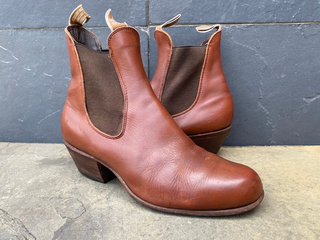 Vintage RM Williams Boots Bushman Brown Cuban Made in Australia Size Aus 9.5 G US 10.5 Etsy