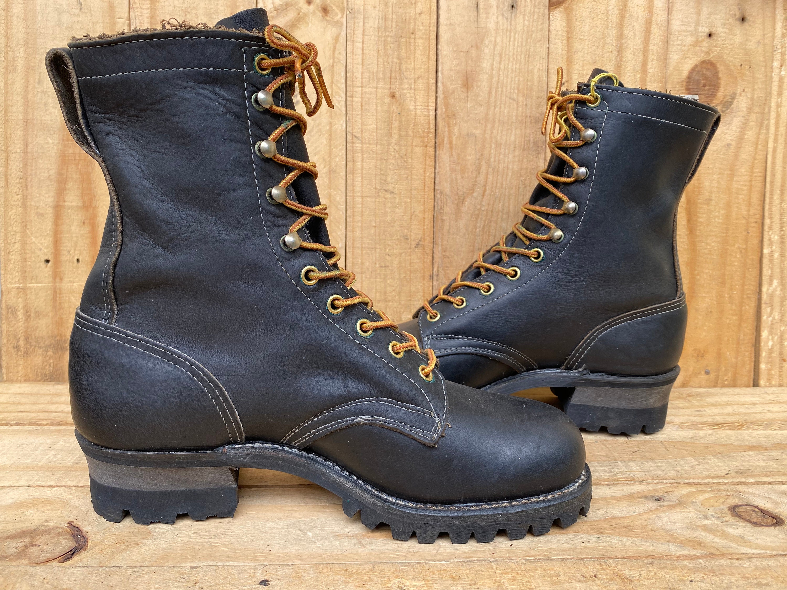 Vintage Logger Boots - Etsy