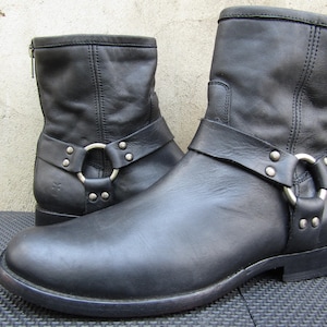 Frye Phillip Harness zwarte leren enkellaars dames bikerlaarzen maat 7,5 B