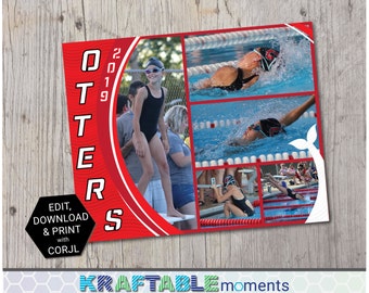 8 x 10 Natación / Deportes Memory Mate * Plantilla de fotografía de natación * Plantilla de fotografía de deportes