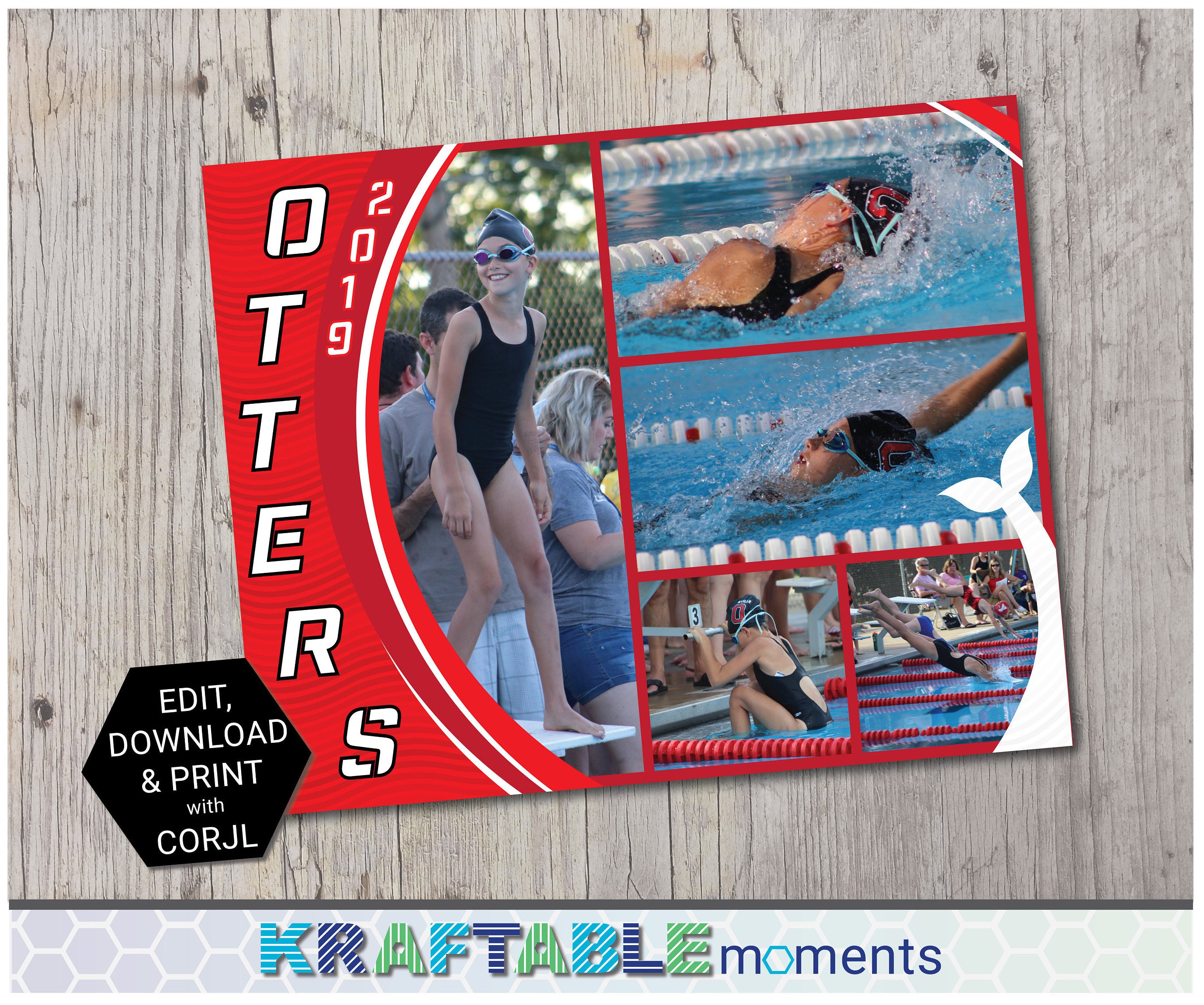 8 X 10 Swimming / Sports Memory Mate Swimming Photo Template Etsy