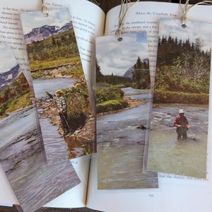 Vintage River Print Bookmark: Laminated with Tassel