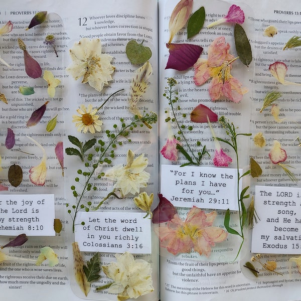 Religious Bookmarks, Bible Verse Bookmark, Floral Bookmark, Laminated, Bible Accessories, Reader Gifts, Proverbs, Psalms