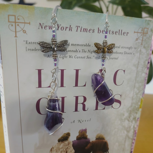 Amethyst and Butterfly Bookmark Hooks l Amethyst Bookmark l Butterfly Bookmark l Shepherds Hook Bookmark l February Birthstone Gifts