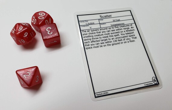 Dungeons And Dragons Warlock Zauberkarte Set 5e Etsy