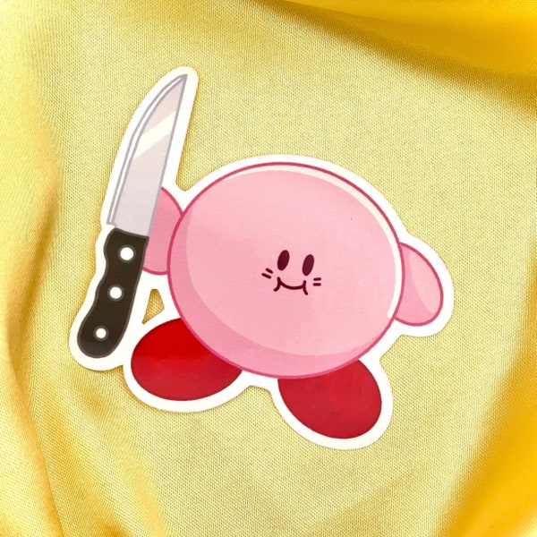 Cuchillo Kirby Meme Vinyl Sticker