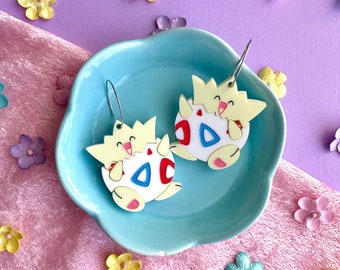 Togepi Egg Pokémon Acrylic Hoop Earrings