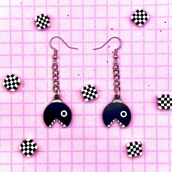 Chain Chomp Nintendo Drop Earrings